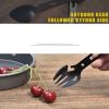 Outdoor Stainless Steel Multi-function Fork Spoon Tableware Combination Bottle Opener Fish Harpoon Camping Survival Equipment