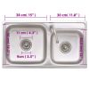 Camping Sink Double Basins with Tap Stainless Steel