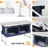 4 Ft Folding Camping Table with Storage