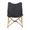 2pcs Folding Outdoor Camping Chair, Portable Stool for Fishing Picnic BBQ, Ultra Light Aluminum Frame with Wood Grain Accent, Black