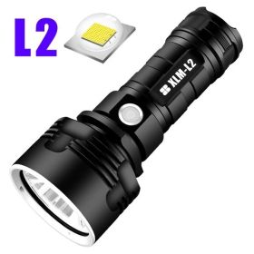 Strong Flashlight Focusing Led Flash Light Rechargeable Super Bright LED Outdoor Xenon Lamp (Option: L2-Double battery)