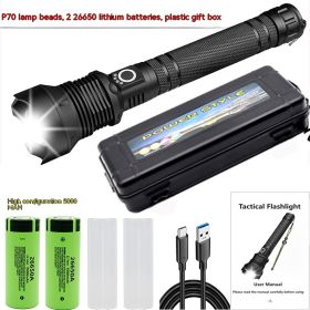 Aluminum Alloy Telescopic Zoom Usb Charging Xhp70 Strong Light Flashlight (Option: Style 6)