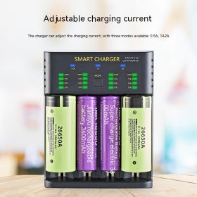 18650 Charger 4 Slot USB Lithium Ion 37V Battery Aani-mh 12V Battery High Current 2A Charging Case (Option: Four slot-18650and26650)