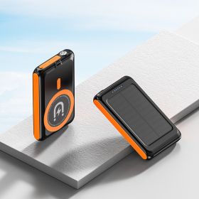 5000 MA Magnetic Solar Charging Unit (Option: Black & Orange-5000mAh)