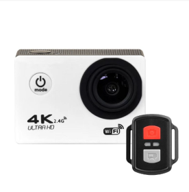 4K Sports DV Mini Camera Waterproof Camera (Color: White)