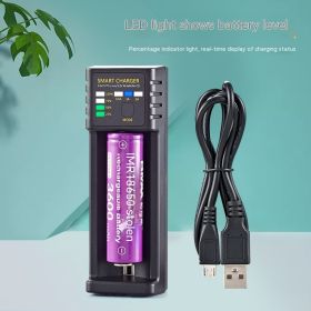 18650 Charger 4 Slot USB Lithium Ion 37V Battery Aani-mh 12V Battery High Current 2A Charging Case (Option: Single slot-18650style)