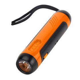 Emergency Hand Cranked Flashlight Distress Alarm (Color: Orange)