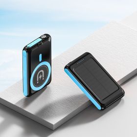 5000 MA Magnetic Solar Charging Unit (Option: Black & Blue-5000mAh)