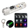 Mini Keychain Flashlight LED Rechargeable Torch Portable Magnetic USB Charging Flashlight High Power Camping Long Range Lantern