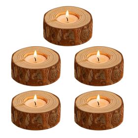 Simple Modern Pastoral Wood Candle Holder (Option: 4candles)