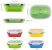 Lunch Box Collapsible Silicone Food Storage with Fork Spoon Expandable Eco Lunch Bento Box BPA-Free Dishwasher Freezer Microwave Safe