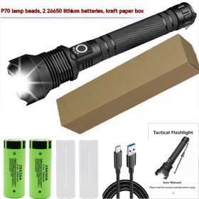 Aluminum Alloy Telescopic Zoom Usb Charging Xhp70 Strong Light Flashlight (Option: Style 2)